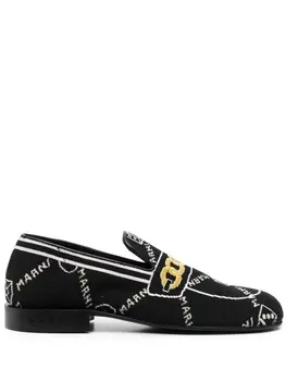 Marni жаккардовые мокасины Marnigram, черный