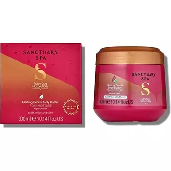 Масло для тела Ruby Oud с тающим жемчугом, маслом ши и аргановым маслом, 300 г, Sanctuary Spa