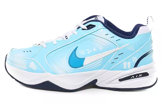 Кастомизированные кроссовки Nike Air Monarch 4 Unisex, небесно-голубой