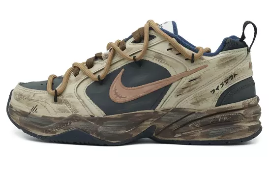Кастомизированные кроссовки Nike Air Monarch 4 Unisex, темно-коричневый