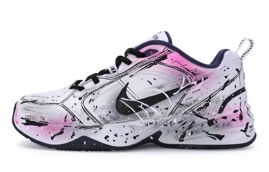 Массивные кроссовки Nike Air Monarch 4 унисекс, White, gray, pink and black