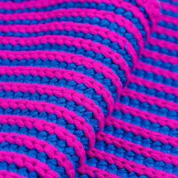 Массивный шарф в рубчик Verloop, цвет Magenta/Cobalt