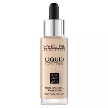 Матирующий праймер для лица Liquid Control Hd, 32 мл, № 001, фарфор, Eveline Cosmetics