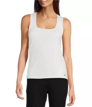Матовая майка из джерси Calvin Klein с круглым вырезом, белый