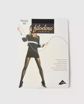 Матовые прозрачные колготки плотностью 40 ден Filodoro, черный