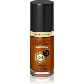 Max Factor, Facefinity All Day Flawless, тональная основа длительного действия Spf 20, оттенок N102 Chocolate, 30 мл