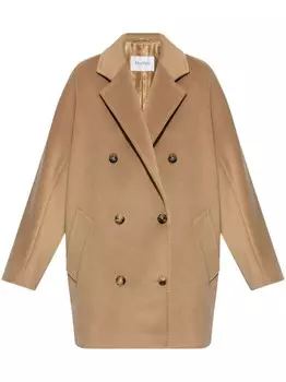 Max Mara двубортное пальто Rebus, коричневый