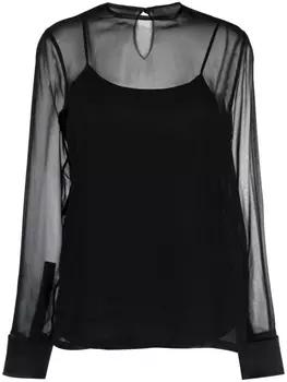 Max Mara многослойная шифоновая блузка, черный