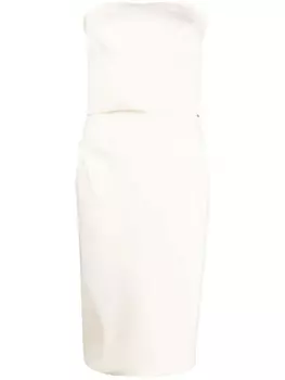 Max Mara платье миди без бретелей, белый