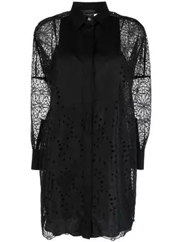 Max Mara платье-рубашка с вышивкой, черный