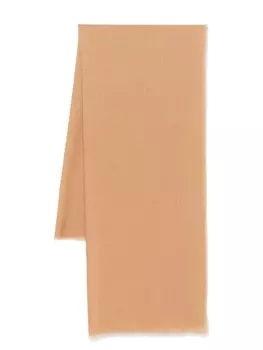 Max Mara шарф с бахромой, коричневый