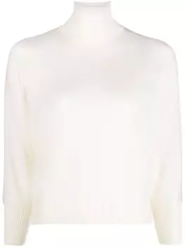 Max Mara шерстяной топ с высоким воротником, белый