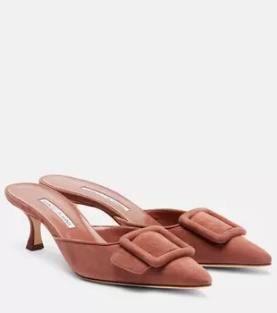Maysale 50 замшевые мюли Manolo Blahnik, 2118 MBRW