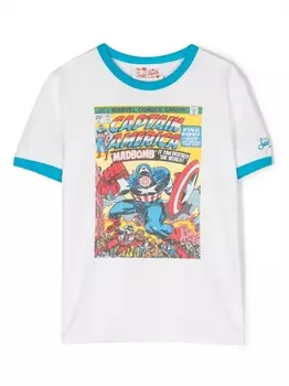 Mc2 Saint Barth футболка Captain America с графичным принтом, белый