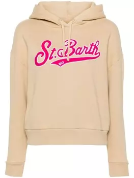 MC2 Saint Barth худи с вышитым логотипом, нейтральный цвет