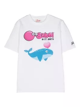 MC2 Saint Barth Kids футболка с принтом из коллаборации с Big Babol, белый
