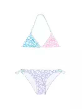 MC2 Saint Barth Kids комплект бикини Holly в стиле колор-блок, фиолетовый