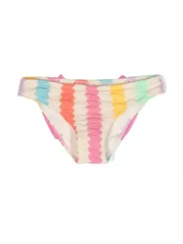 MC2 Saint Barth Kids плавки бикини с бантом переплетенные, серый
