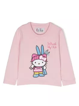 Mc2 Saint Barth топ Hello Kitty с длинными рукавами, розовый