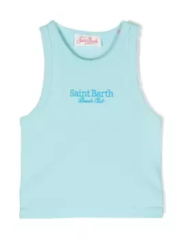 Mc2 Saint Barth топ с вышитым логотипом, синий