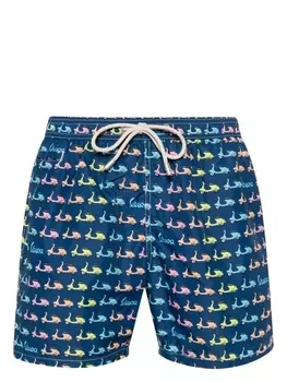 MC2 Saint Barth Vespas-print swim shorts, синий