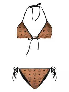 MCM бикини с принтом Monogram, синий