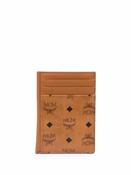 MCM картхолдер с монограммой, коричневый