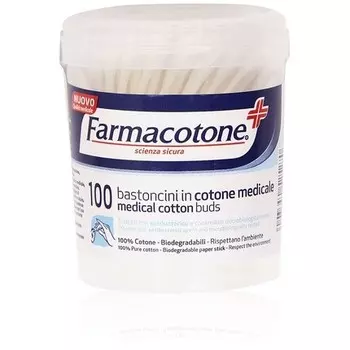 Медицинские палочки Биоразлагаемые ватные палочки 100 шт. Farmacotone