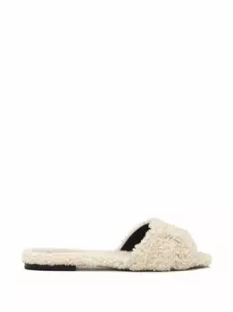 Меховые шлепанцы Saint Laurent