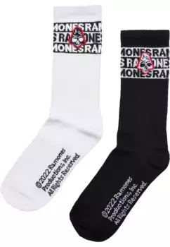 Merchcode Basic Socks " Merchcode Accessories Ramones Skull Socks 2-Pack" (1 пара), белый