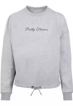 Merchcode Свитер " Merchcode Ladies Ladies Pretty Flowers - Oversize Crewneck", серый