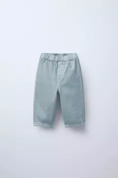 Мешковатые брюки из твила ZARA, синий