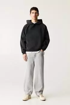 Мешковатые джинсы Pull And Bear, серый