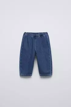 Мешковатые джинсы ZARA, средне-синий