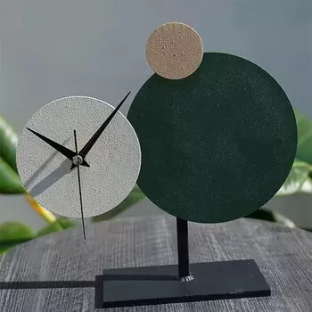 Металлические настольные часы Muyika Pavimento - зеленый/кремовый - 26x25 см