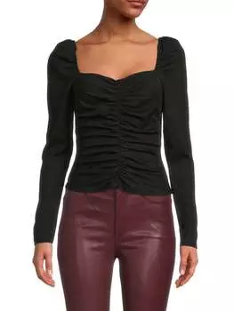 Металлизированный топ BCBGMAXAZRIA с рюшами, rose