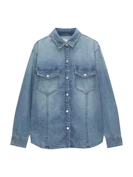 Межсезонная куртка Pull&Bear, синий джинсовый
