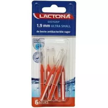 Межзубные щетки Lactona Easygrip, 1,9 мм, ультра маленькие — зубная щетка, 6 шт.