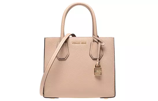 MICHAEL KORS Сумка-тоут из коровьей кожи Mercer, дорожная сумка, сумка на плечо, маленькая женская, телесно-розовая