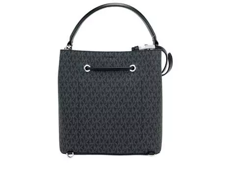 Michael Kors Suri Большая фирменная трансформируемая сумка-мешок-ведро из ПВХ в сумку-рюкзак (женская подпись), черный