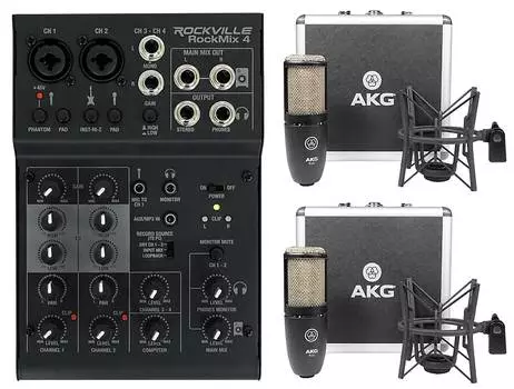 Микрофон AKG (2) P220+ROCKMIX 4