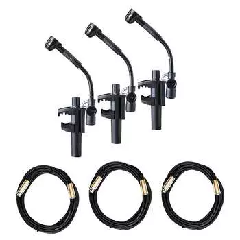Микрофон AKG C518M Microphone Three Pack w/ 3 XLR Cables Bundle