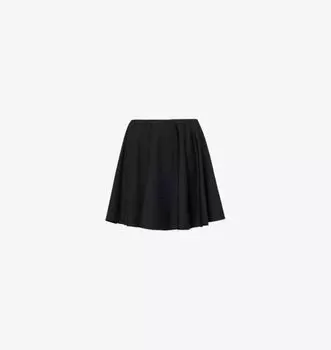 Мини-Юбка из шерсти с монограммой в складку Givenchy, черный