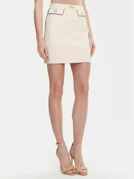 Мини-Юбка обычного кроя GO-T03-51E2 Elisabetta Franchi, экрю
