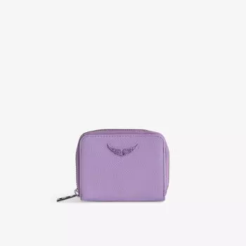 Мини-кошелек для монет zv из кожи с металлическим логотипом Zadig&Voltaire, цвет glow