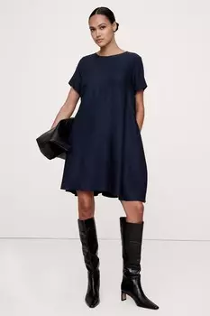 Мини платье Aurelia из льняной смеси Banana Republic, синий