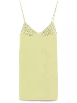 Мини-платье Blumarine с отделкой из искусственного жемчуга, зеленый