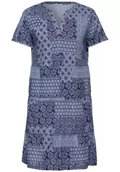 Мини платье CECIL Dress, цвет dusty blue/dark blue