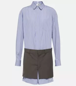 Мини-платье из коллаборации с Thomas Mason SACAI, синий