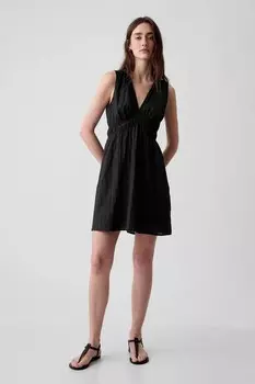Мини-Платье из жатого хлопка Gap, черный